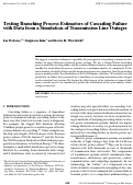 Cover page: Testing branching process estimators of cascading failure with data from a simulation of transmission line outages