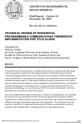 Cover page: Technical review of residential programmable communication thermostat implementation for Title 24