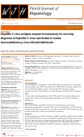 Cover page: Hepatitis C virus antigens enzyme immunoassay for one-step diagnosis of hepatitis C virus coinfection in human immunodeficiency virus infected individuals