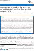 Cover page: Simvastatin protects auditory hair cells from gentamicin-induced toxicity and activates Akt signaling in vitro