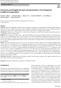 Cover page: Outcomes post fragility fracture among members of an integrated healthcare organization