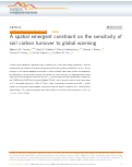 Cover page: A spatial emergent constraint on the sensitivity of soil carbon turnover to global warming