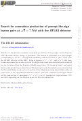 Cover page: Search for anomalous production of prompt like-sign lepton pairs at with the ATLAS detector