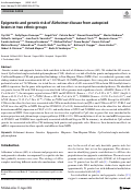 Cover page: Epigenetic and genetic risk of Alzheimer disease from autopsied brains in two ethnic groups