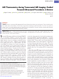 Cover page: MR Thermometry during Transcranial MR Imaging-Guided Focused Ultrasound Procedures: A Review.