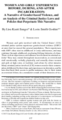 Cover page: Women and Girls' Experiences Before, During, and After Incarceration: A Narrative of Gender-based Violence, and an Analysis of the Criminal Justice Laws and Policies that Perpetuate this Narrative