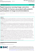 Cover page: Rapid response nursing triage outcomes for COVID-19: factors associated with patient’s participation in triage recommendations