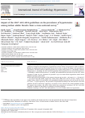 Cover page: Impact of the 2017 ACC/AHA guidelines on the prevalence of hypertension among Indian adults: Results from a cross-sectional survey