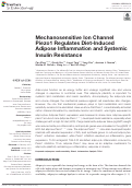 Cover page: Mechanosensitive Ion Channel Piezo1 Regulates Diet-Induced Adipose Inflammation and Systemic Insulin Resistance