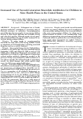 Cover page: Increased Use of Second-Generation Macrolide Antibiotics for Children in Nine Health Plans in the United States