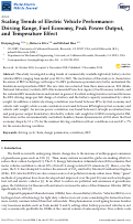 Cover page of Scaling Trends of Electric Vehicle Performance: Driving Range, Fuel Economy, Peak Power Output, and Temperature Effect