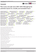 Cover page: Plant science decadal vision 2020–2030: Reimagining the potential of plants for a healthy and sustainable future