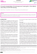 Cover page: Unusual presentation of meningococcal meningitis in the elderly and utility of CSF PCR testing