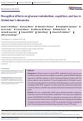 Cover page: Rasagiline effects on glucose metabolism, cognition, and tau in Alzheimer's dementia