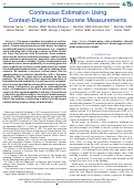 Cover page: Continuous Estimation Using Context-Dependent Discrete Measurements