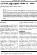 Cover page: Biogeographic characterization of blue whale song worldwide: Using song to identify populations