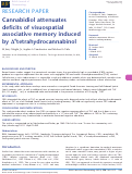 Cover page: Cannabidiol attenuates deficits of visuospatial associative memory induced by Δ9tetrahydrocannabinol