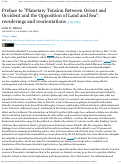 Cover page: Preface to "Planetary Tension Between Orient and Occident and the Opposition of Land and Sea": reorderings and reorientations