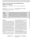 Cover page: Anterior Cord Syndrome after Embolization for Malignant Hemoptysis