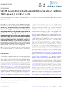 Cover page: SATB1-dependent mitochondrial ROS production controls TCR signaling in CD4 T cells