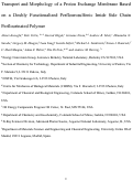 Cover page: Transport and Morphology of a Proton Exchange Membrane Based on a Doubly Functionalized Perfluorosulfonic Imide Side Chain Perflourinated Polymer