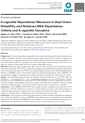 Cover page: E-cigarette Dependence Measures in Dual Users: Reliability and Relations With Dependence Criteria and E-cigarette Cessation