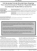 Cover page: Life-threatening Vesicular Bronchial Injury Requiring Veno-venous Extracorporeal Membrane Oxygenation Rescue in an Electronic Nicotine Delivery System User