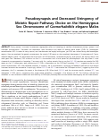 Cover page: Pseudosynapsis and Decreased Stringency of Meiotic Repair Pathway Choice on the Hemizygous Sex Chromosome of Caenorhabditis elegans Males