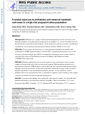 Cover page: Prenatal exposure to phthalates and maternal metabolic outcomes in a high-risk pregnant Latina population