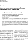 Cover page: Quantitative Proteomics Analysis by Isobaric Tags for Relative and Absolute Quantitation Identified Lumican as a Potential Marker for Acute Aortic Dissection