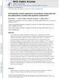 Cover page: Development of brain systems for nonsymbolic numerosity and the relationship to formal math academic achievement