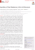 Cover page: Specificity of Plant Rhabdovirus Cell-to-Cell Movement.