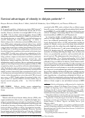 Cover page: Survival advantages of obesity in dialysis patients 2–3