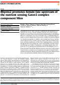 Cover page: Rbpms2 promotes female fate upstream of the nutrient sensing Gator2 complex component Mios.