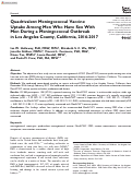 Cover page: Quadrivalent Meningococcal Vaccine Uptake Among Men Who Have Sex With Men During a Meningococcal Outbreak in Los Angeles County, California, 2016-2017