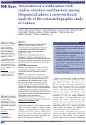 Cover page: Association of acculturation with cardiac structure and function among Hispanics/Latinos: a cross-sectional analysis of the echocardiographic study of Latinos.