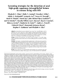 Cover page: Screening strategies for the detection of anal high-grade squamous intraepithelial lesions in women living with HIV.