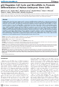 Cover page: p53 Regulates Cell Cycle and MicroRNAs to Promote Differentiation of Human Embryonic Stem Cells