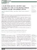 Cover page: A double-blind, placebo-controlled, single ascending-dose study of remyelinating antibody rHIgM22 in people with multiple sclerosis