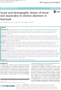 Cover page: Social and demographic drivers of trend and seasonality in elective abortions in Denmark