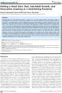 Cover page: Getting a Head Start: Diet, Sub-Adult Growth, and Associative Learning in a Seed-Eating Passerine