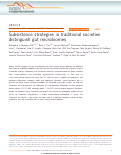 Cover page: Subsistence strategies in traditional societies distinguish gut microbiomes