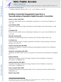 Cover page: Building Community Engagement Capacity in a Transdisciplinary Population Health Research Consortium.