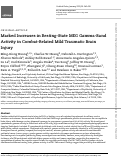 Cover page: Marked Increases in Resting-State MEG Gamma-Band Activity in Combat-Related Mild Traumatic Brain Injury