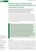 Cover page: Missense variants in CMS22 patients reveal that PREPL has both enzymatic and nonenzymatic functions.