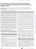 Cover page: TLR-4 and Sustained Calcium Agonists Synergistically Produce Eicosanoids Independent of Protein Synthesis in RAW264.7 Cells*