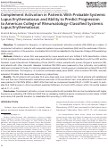 Cover page: Complement Activation in Patients With Probable Systemic Lupus Erythematosus and Ability to Predict Progression to American College of Rheumatology–Classified Systemic Lupus Erythematosus