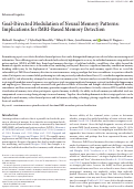 Cover page: Goal-Directed Modulation of Neural Memory Patterns: Implications for fMRI-Based Memory Detection