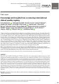 Cover page: Knowledge and insights from a maturing international clinical quality registry.