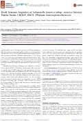 Cover page: Draft Genome Sequence of Salmonella enterica subsp. enterica Serovar Putten Strain CRJJGF_00159 (Phylum Gammaproteobacteria).